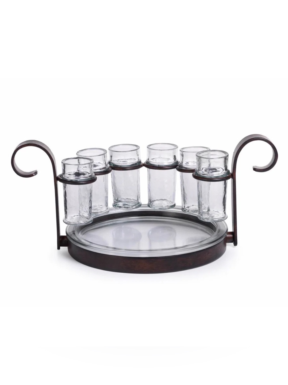 Zodax 6 Shot Tequila Set Iron Bronze Finished Stand Glasses NOT included